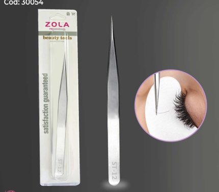 Pinza para pestañas recta alternaviva plateada (AISLAR)