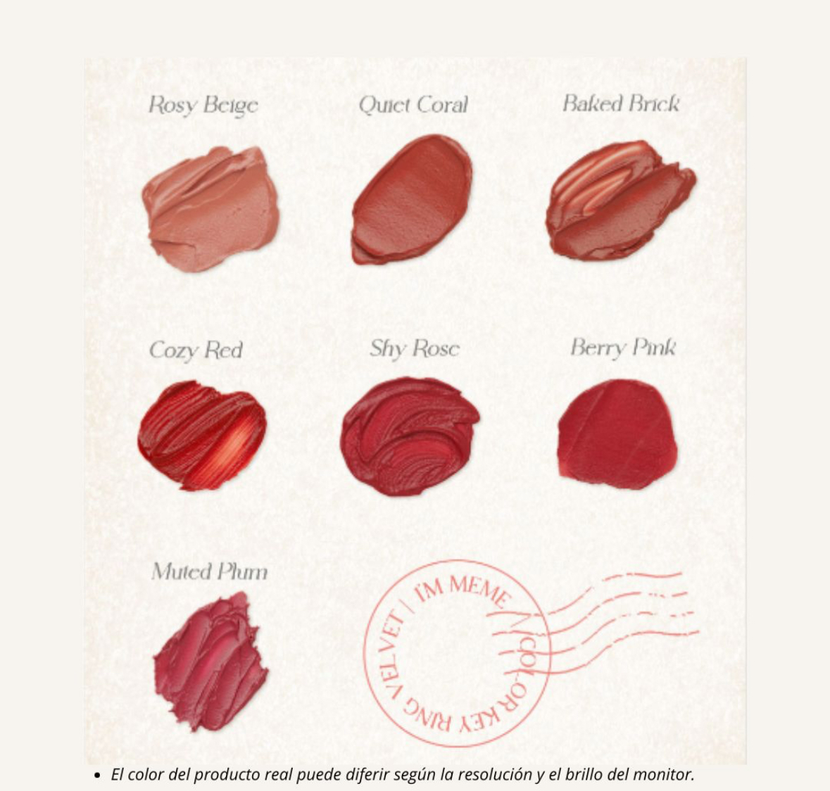 I’m Meme Tinta «Color Key Ring Velvet Tint» (Tinta labial) - Imagen 3