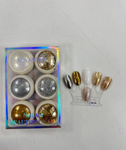 Set de efecto espejo / flake (plateado, dorado, aurora)