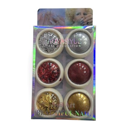 Set de efecto espejo / flake (plateado, dorado, rojo)