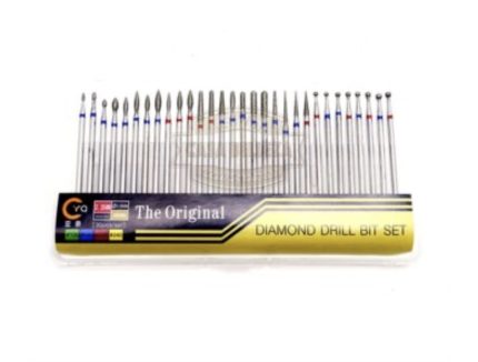 Set de fresas acero Tungsteno 30 uds cinta azul y cinta roja