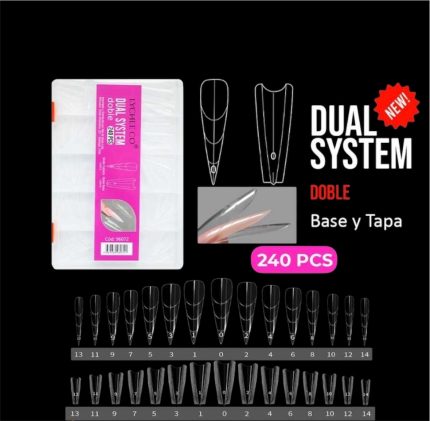 Caja de tips Dual system doble Stiletto (Sandwinch) 240 pcs