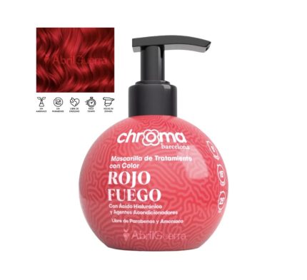 Mascarilla de tratamiento con color Rojo Fuego 250g Chroma Barcelona