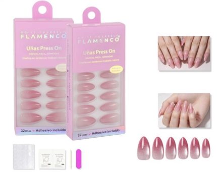Uñas Press on con diseño degrade y efecto ojo de gato