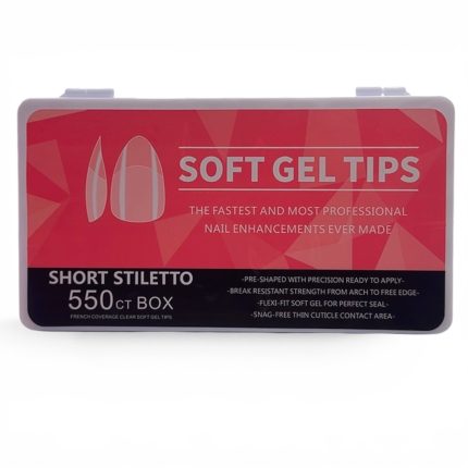 Tips Soft Gel Short Stiletto (con porosidad) 550 pcs